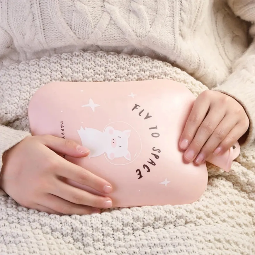 Hot Compress Bag with Plush Cloth Lovely Water Filling