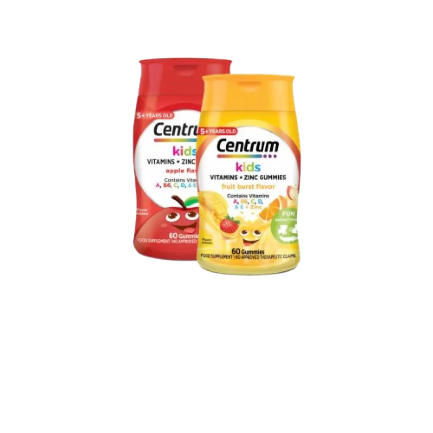 Centrum Kids Multivitamin Gummies Apple & Fruit Burst 60s (Pack of 2)